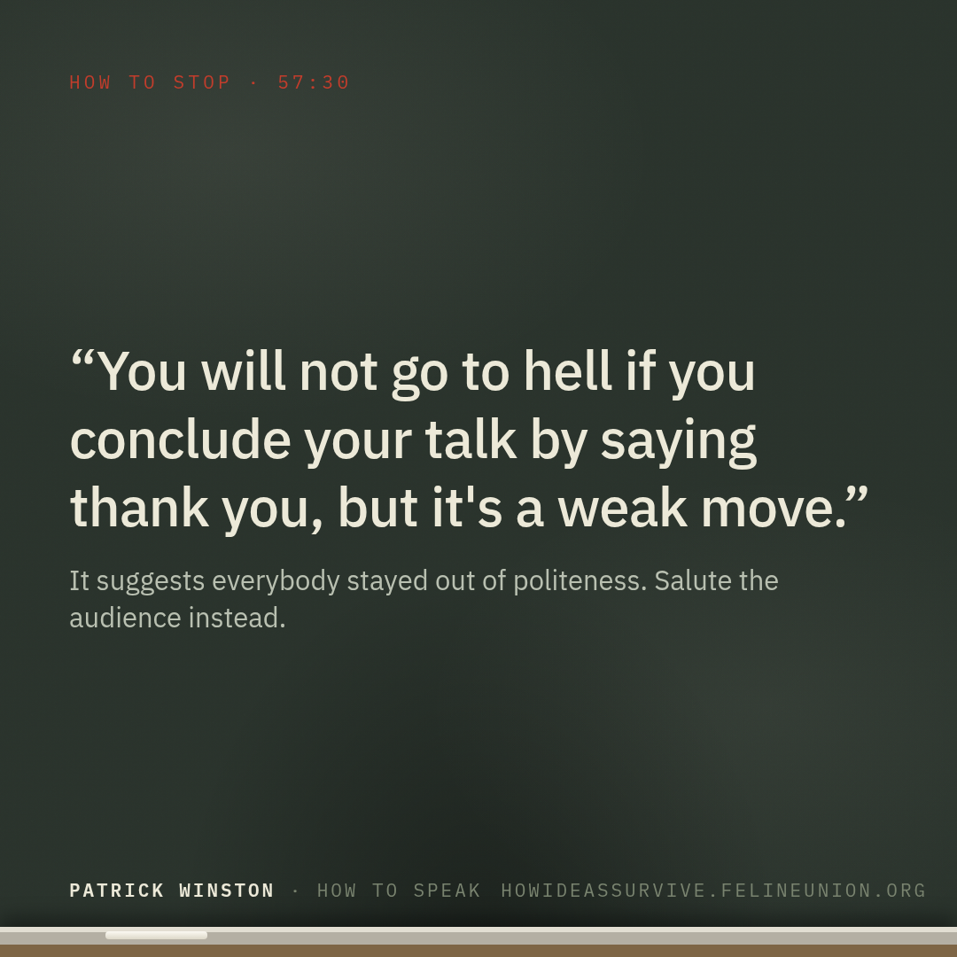 Why the last thing you say shouldn't be thank you.